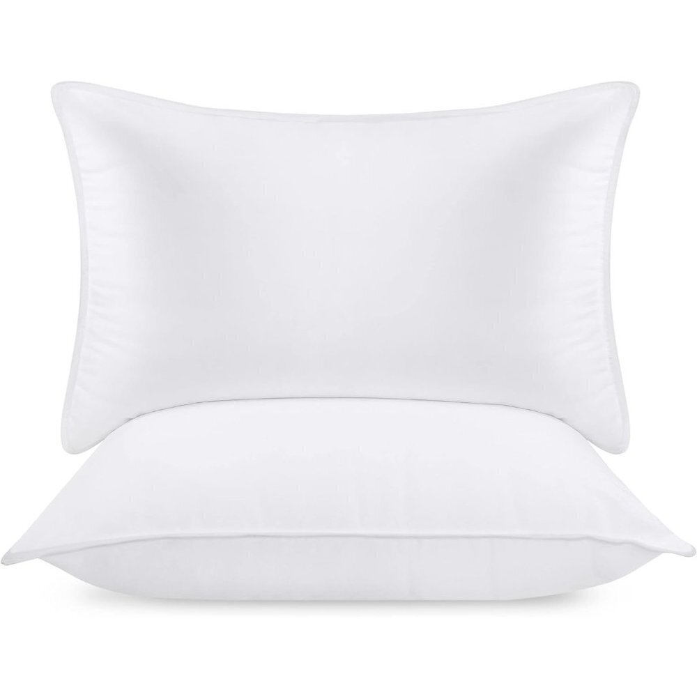 Bedding Bed Pillows for Sleeping (White), Queen Size, Set of 2, Hotel Pi…